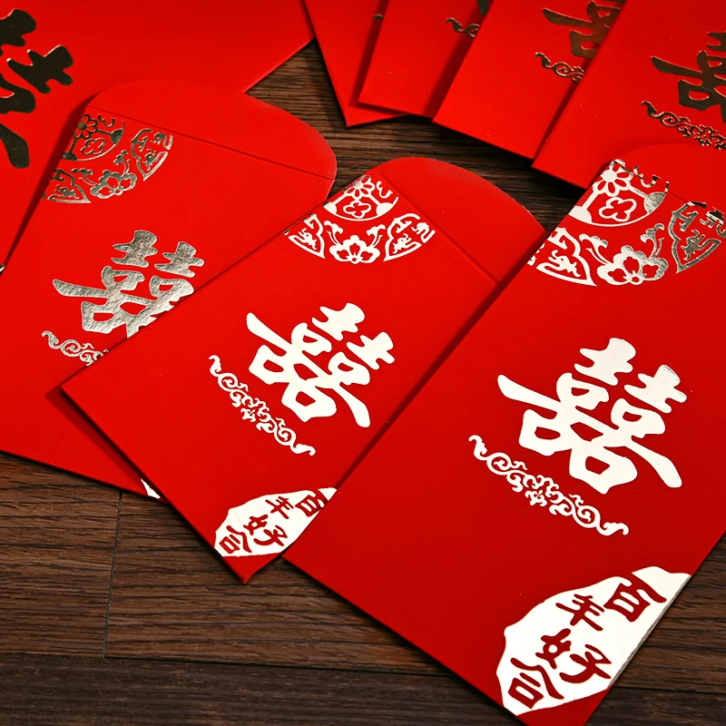 30 шт./лот праздничный красный конверт в китайском стиле для свадьбы счастья