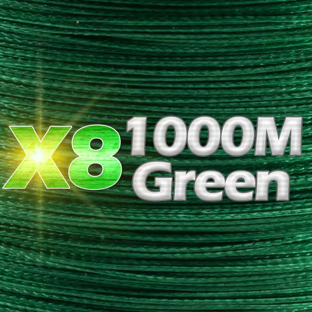 X8-1000M-Green JOSBY 300 м 500 м 1000 м 4 нити 8 нитей многоцветная ПЭ плетеная проволока многофиламентная супер сильная леска 4 вида цветов 10-80 фунтов - Цвет: X8-1000M-Green
