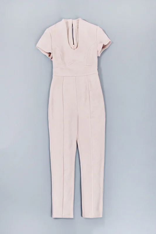 P157 ткань из микрофибры телесного розового цвета с коротким рукавом обтягивающий