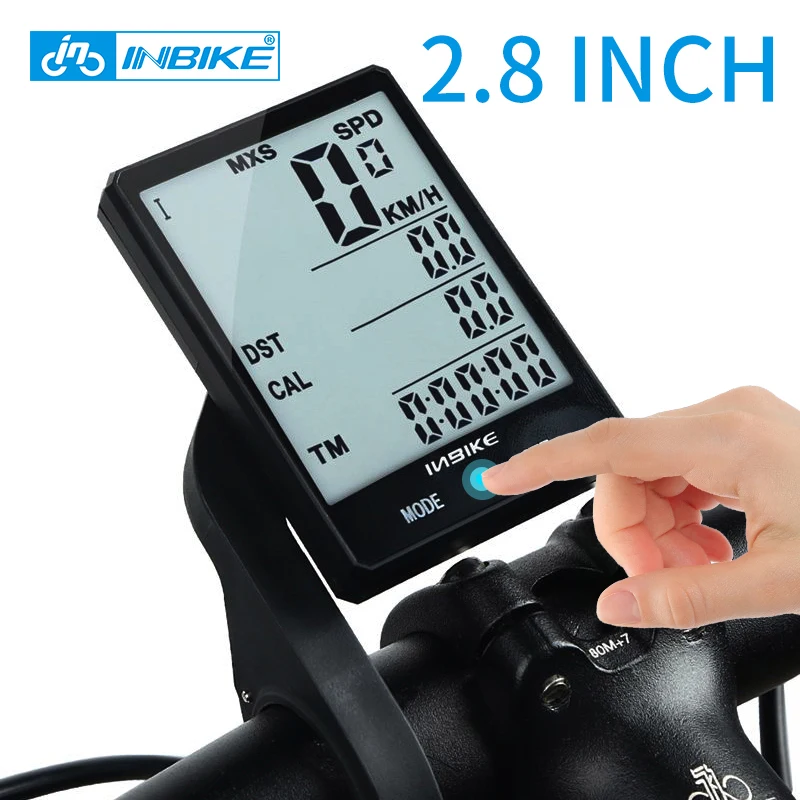 INBIKE 2 8 дюймов Большой экран велосипедный компьютер беспроводной непромокаемый