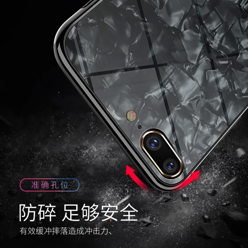 Чехол для мобильного телефона iphone XS с защитой из закаленного стекла 7 8 plus чехол