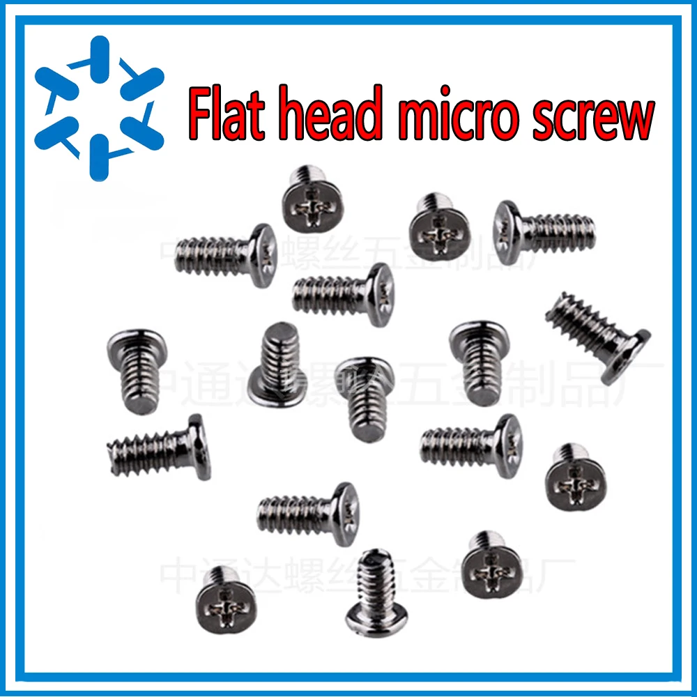 1000pcs/lot M1.4*L*D type CM Thin head phillips micro machine screw precision mobile nickel plated Flat | Обустройство дома