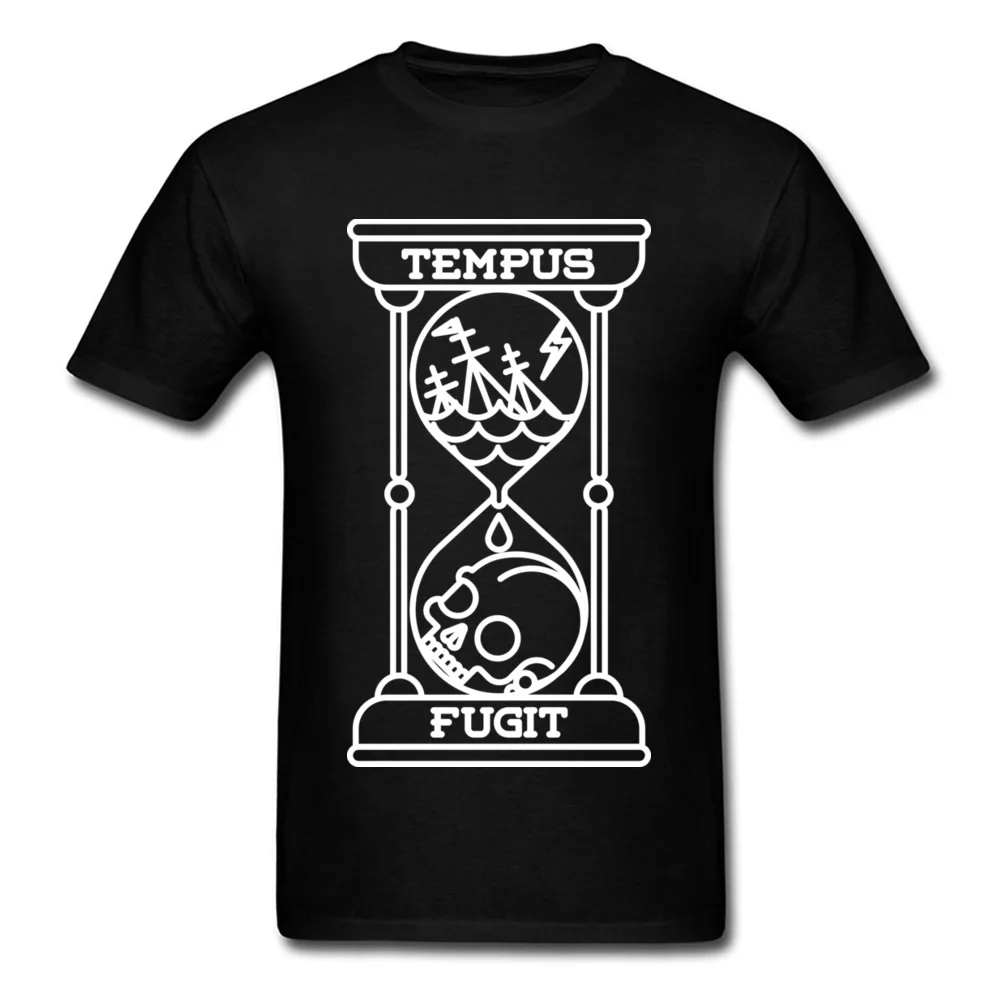 Tempus Fugit 100% хлопковая ткань мужские топы с коротким рукавом Футболка Crazy Лето/Осень