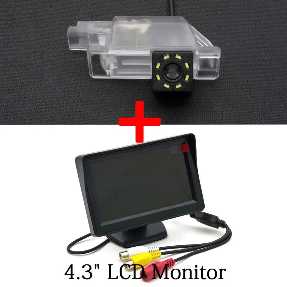 HD Автомобильная камера заднего вида 8LED для peugeot 301 307 308 408 508 2008 3008 Citroen C5 C4 C Quatre 4," 5" ЖК-монитор для парковки автомобиля - Название цвета: Camera 4.3 inch LCD