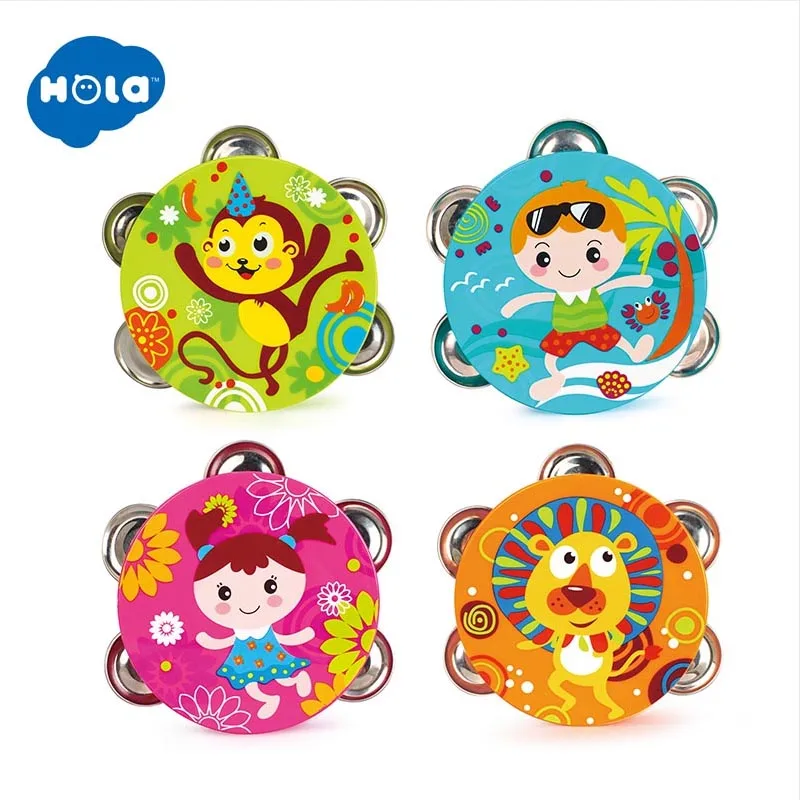 HOLA TOYS 3102B детский музыкальный барабанный бубен Обучающие Игрушки для раннего