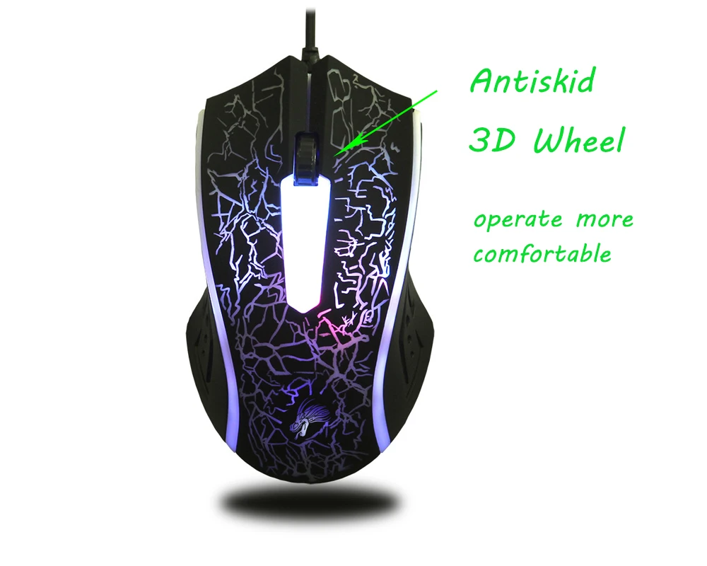 Ahmmio 2400 Точек на дюйм светодиодный оптический 3D USB проводной игровой Мышь игры