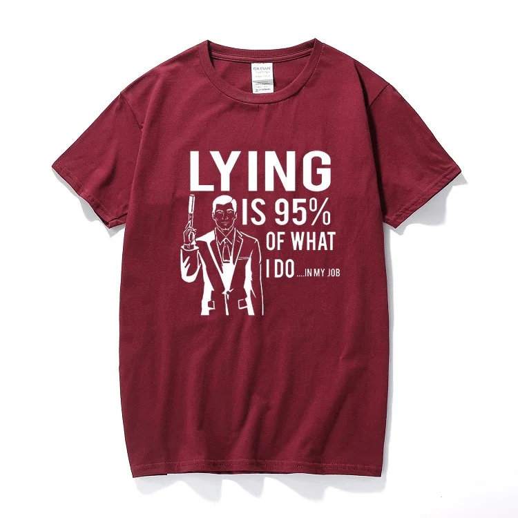 Забавная футболка с надписью Lying Is What I Do забавная в стиле ретро archer spying шутка cia
