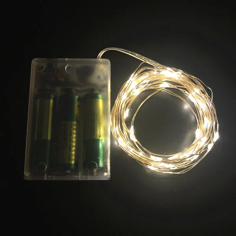ECLH 2M 5M 10M 100 Led Strings Copper Wire 3XAA Battery Operated Christmas Wedding Party Decoration LED String Fairy Lights | Освещение