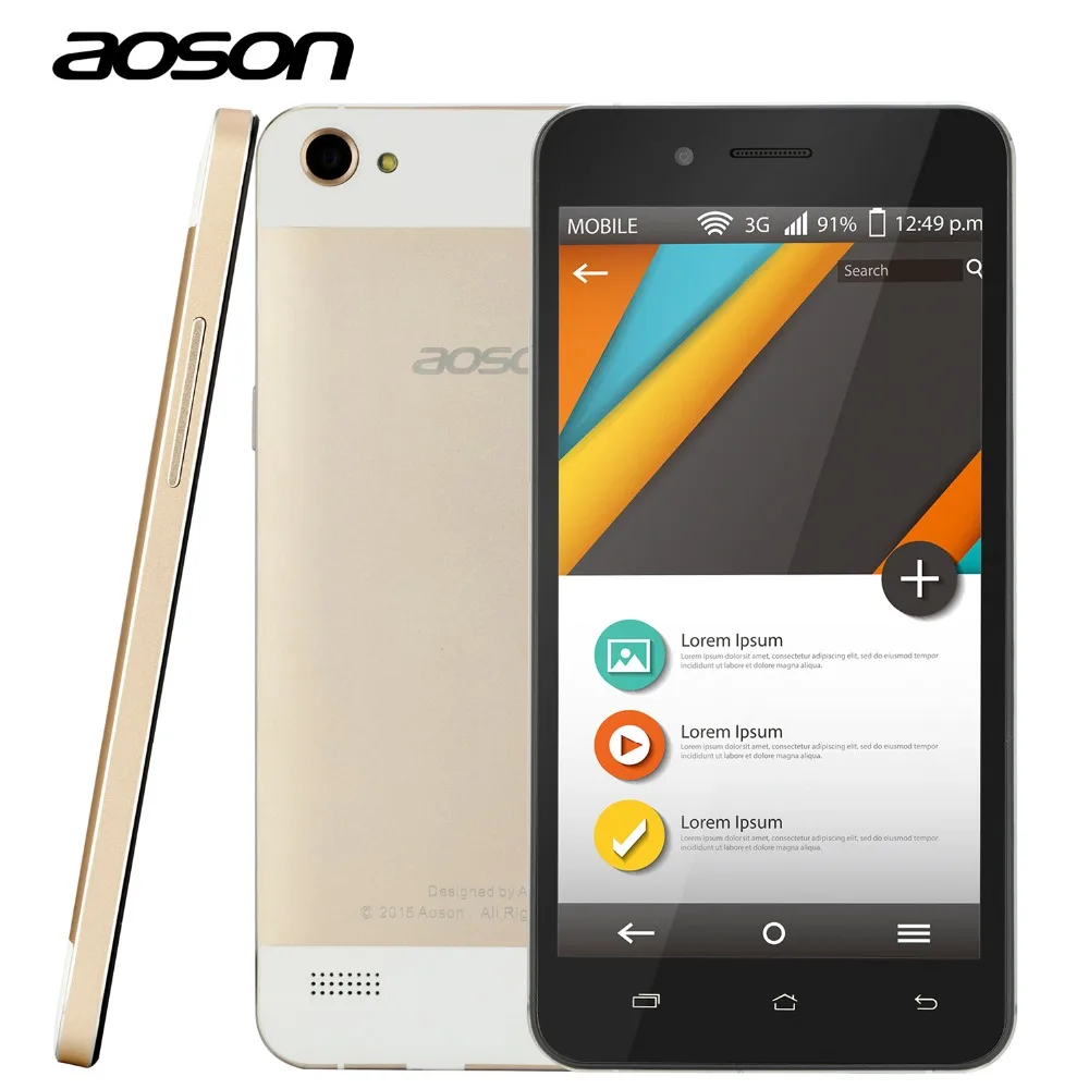 Оригинал Aoson G507 Quad Core Смартфон С MTK6582 3 Г разблокирован Android 4.4 Телефон 1 ГБ/8 ГБ IPS
