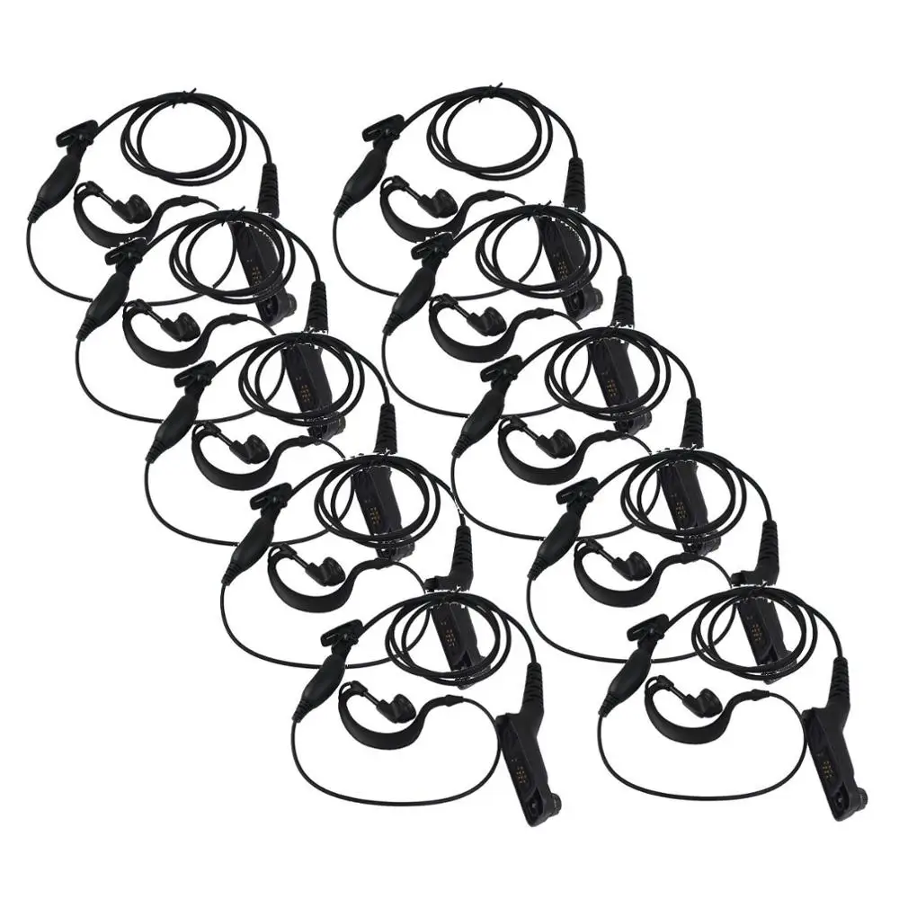 10x G-shape Ear-hook Microphone Earpiece for Motorola XPR6000 XPR6550 DP4801 top