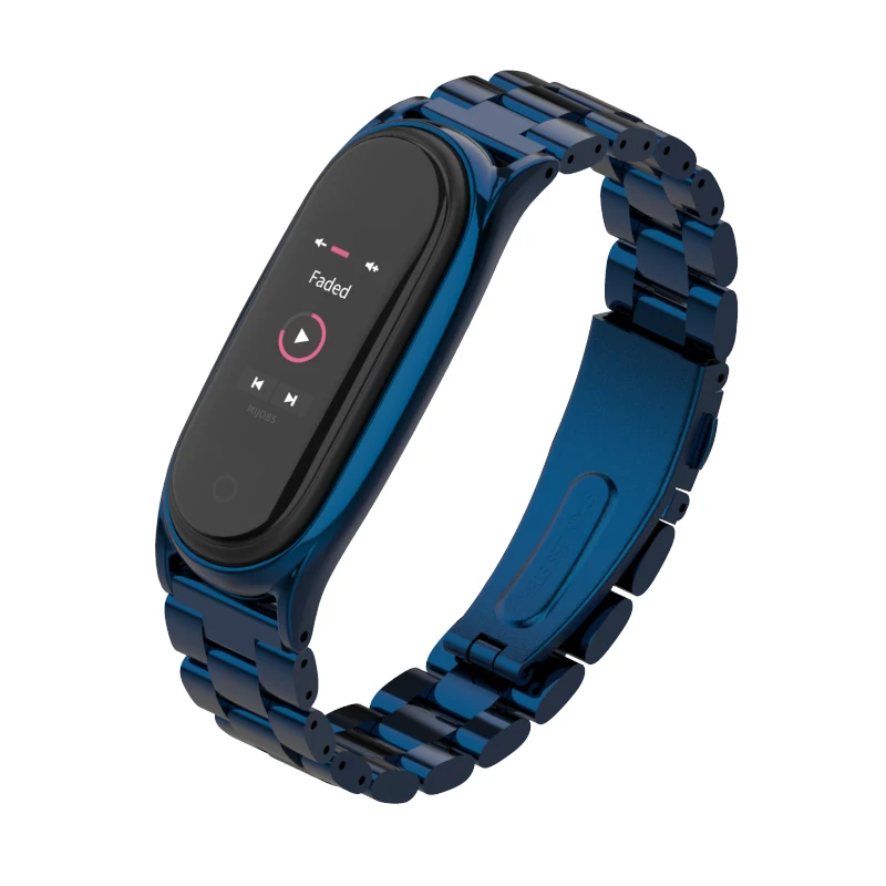 Ремешок Mijobs для Xiaomi Mi Band 4 браслет смарт часов 3/4 металлические браслеты из