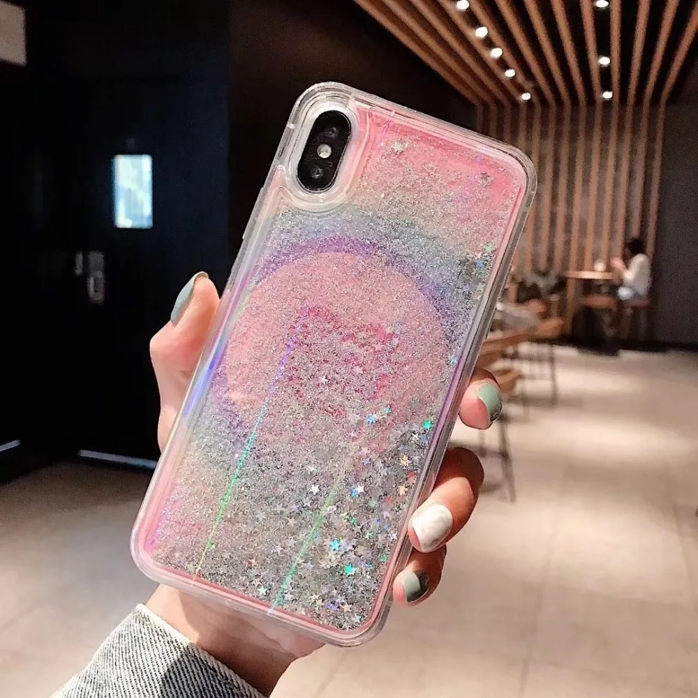 Glitter Bling phone Case For Apple iphone 6 6s 7 8 X XR XS MAX Quicksand Back Cover 6plus 7plus 8plus XSMax Liquid sand cases | Мобильные