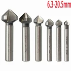 6 шт. 6,3-20,5 мм 90 градусов HSS столешница сверло Дерево Сталь алюминиевый инструмент