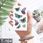 Водонепроницаемая Временная тату-наклейка цветная бабочка для взрослых боди-арт для женщин переводная татуировка цветок тату флэш-тату для мужчин