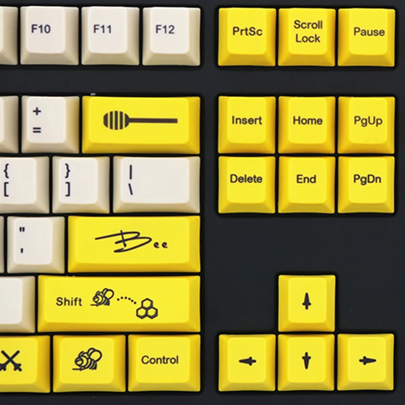 108K Bee Theme PBT сублимационная Кепка с английской японской и корейской подсветкой
