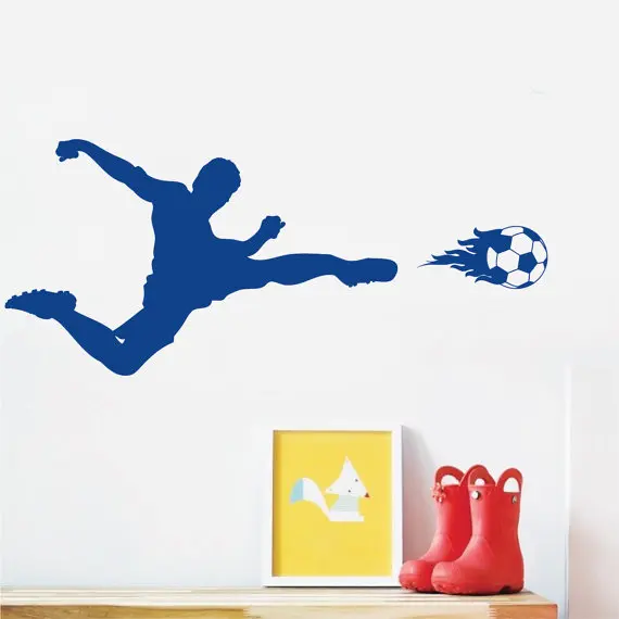 

Sports Wall Decal Soccer Art Sticker for Kids Bedroom Sports Football Home bedroom Decor Mural DIY Removale Decal YO-136