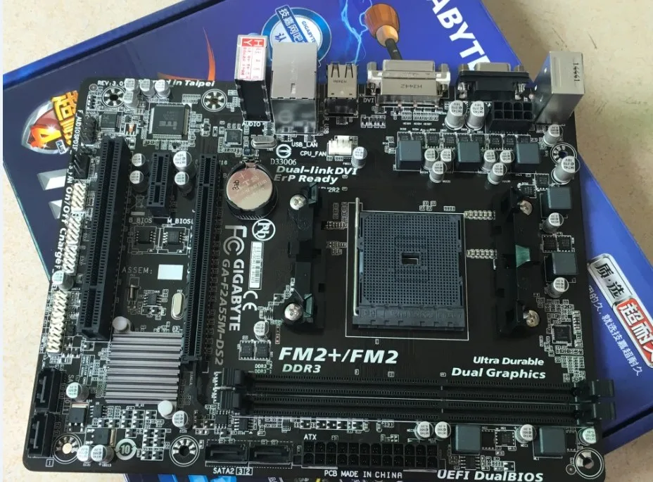 Gigabyte GA F2A55M DS2 DDR3 Socket FM2 board USB2.0 A55 десктопная материнская плата бесплатная