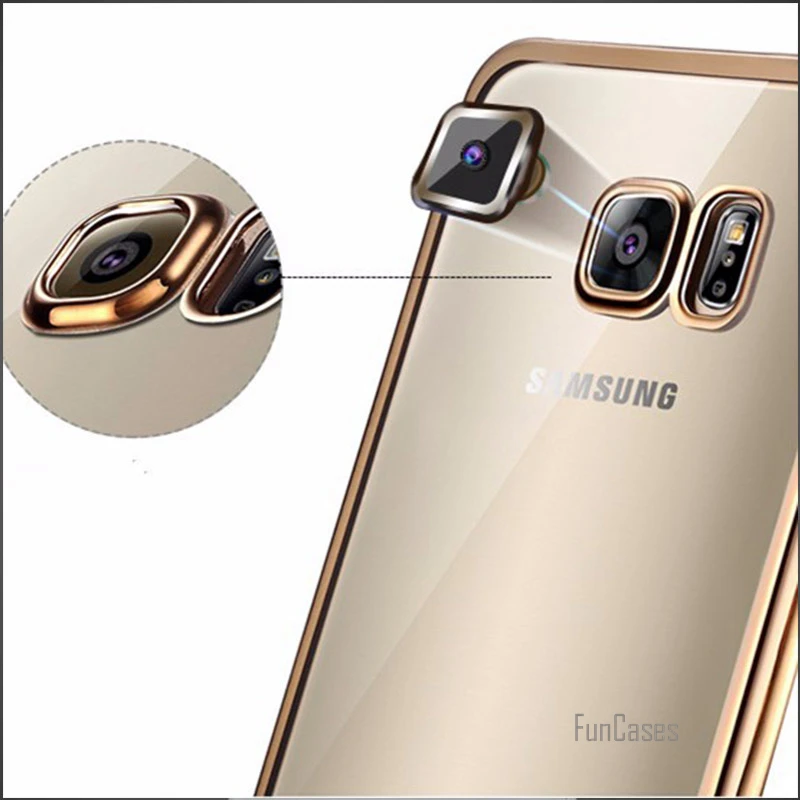 Роскошный кристально прозрачный чехол S7edge Прозрачный Ультра тонкий мягкий из