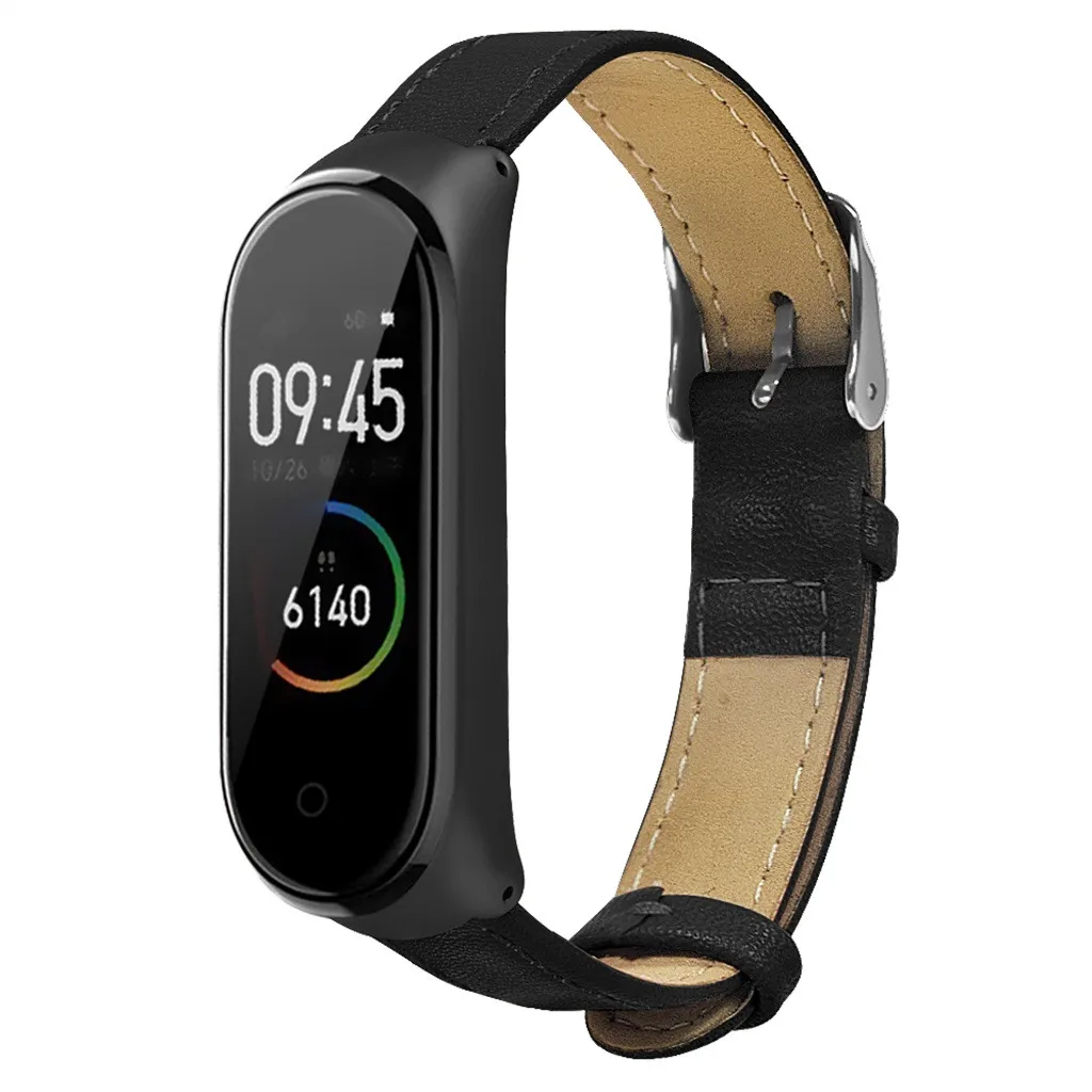 Кожаный браслет на запястье для Xiaomi Mi Band 4 Смарт часы легкий сменный ремешок