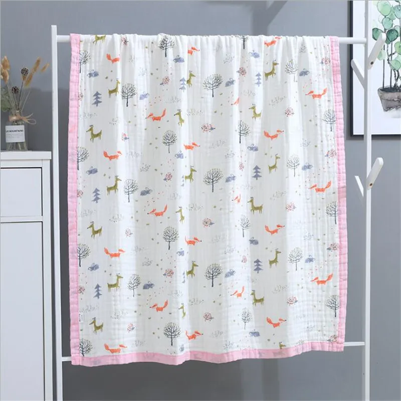 

Super grade 100% cotton baby soft blanket non-fluorescence full printed baby kids sleeping blanket