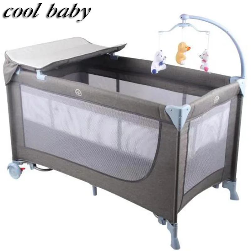 Coolbay 926 детская кровать с забором, детская кроватка, высокое качество складная легко носить с собой многофункциональный