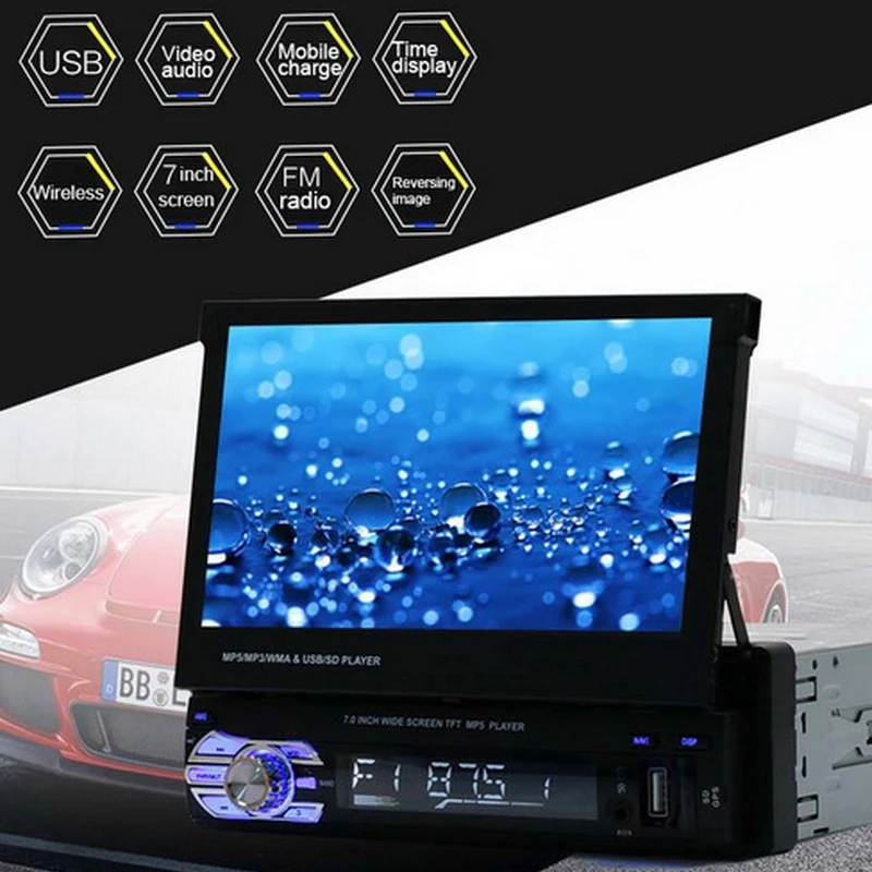 7-дюймовый автомобильный Mp4 MP5 видео плеер автомобильное радио Gps 1 Din стерео Авто