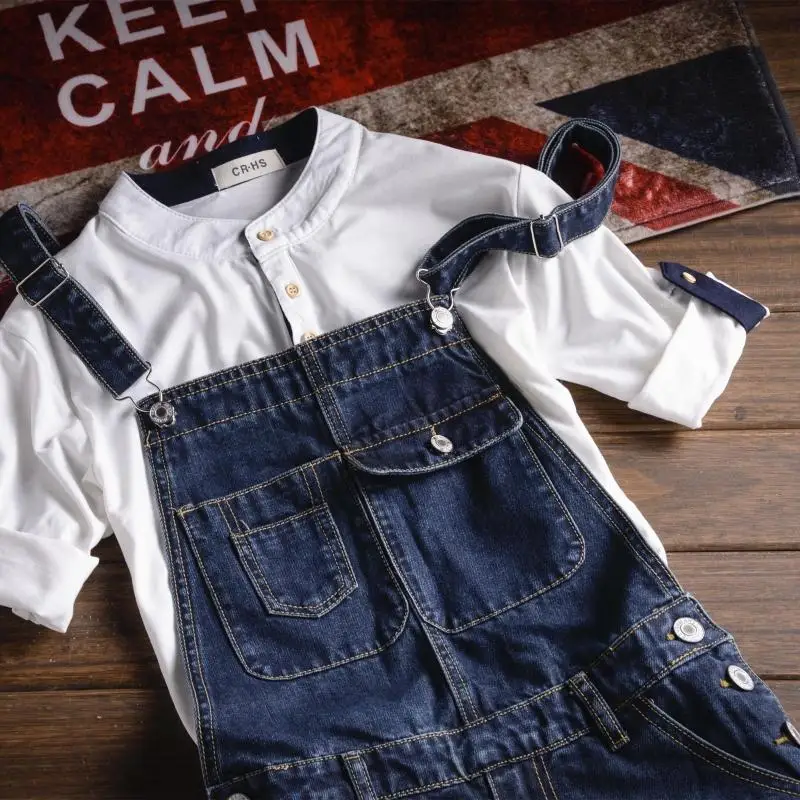 Модный хлопковый джинсовый комбинезон для Для мужчин ретро комбинезоны джинсы