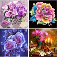 beautiful flowers mosaic 5d diamond painting embroidery full squarefull round drill display stitch modern home decor gift