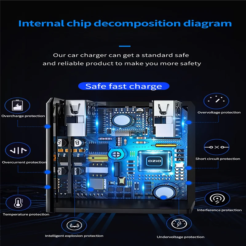 Новый светодиодный разветвитель автомобильного прикуривателя 90 Вт QC3.0 2.4A USB