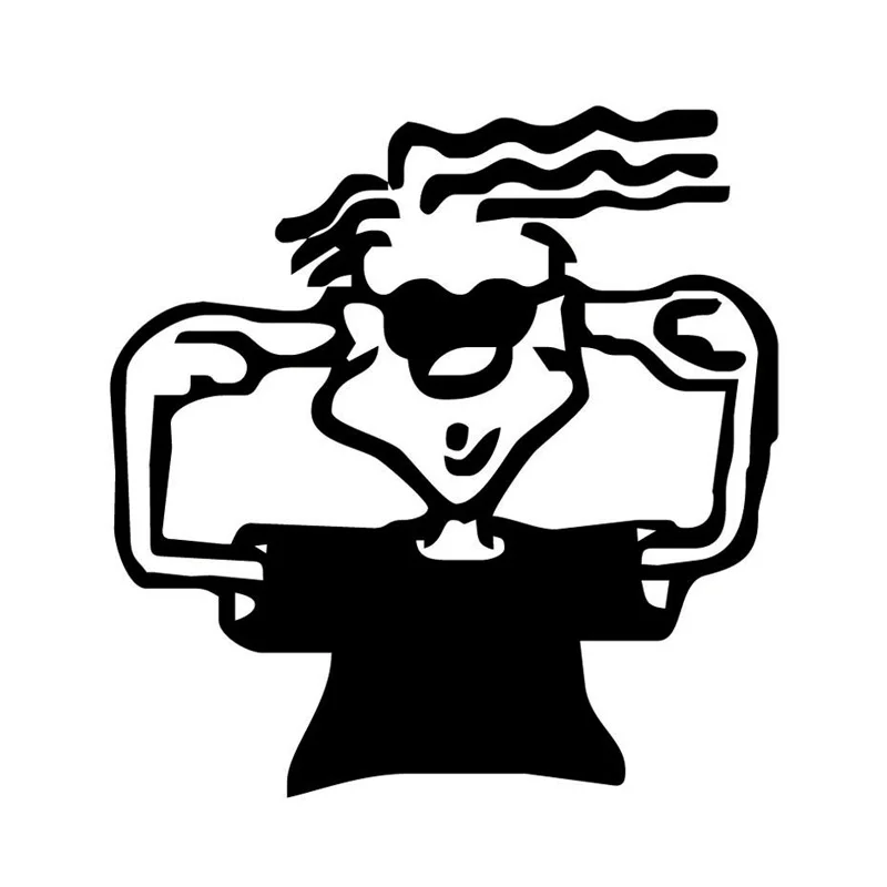 

14cm*13.5cm Cartoon Boy Funny Car-Styling Stickers Motorcycle Decal Black/Silver S3-4560