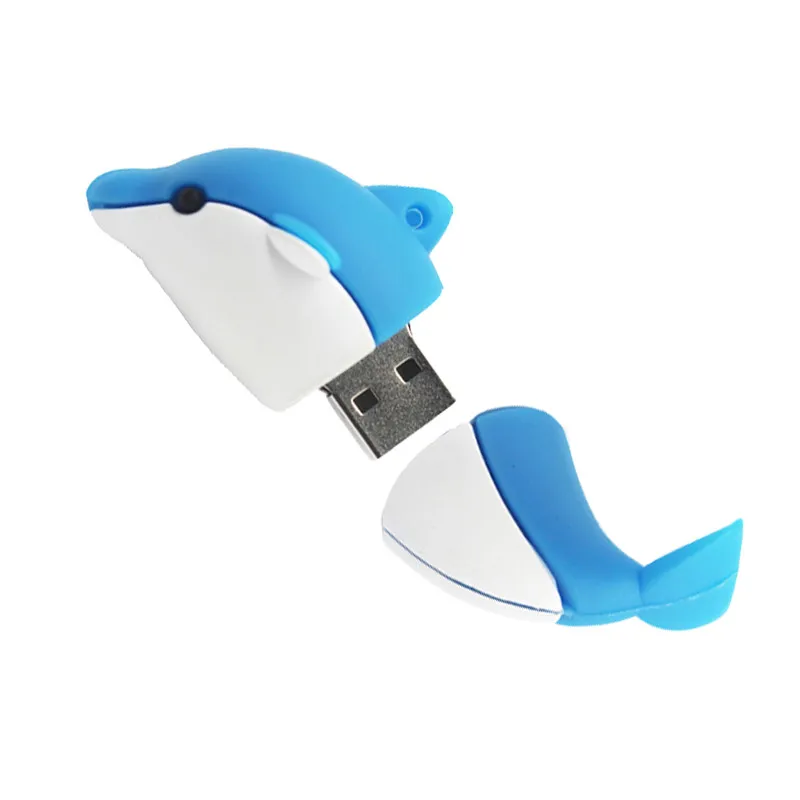 Мультяшный флеш накопитель милый Дельфин usb 4 ГБ 8 16 32 64 USB 2 0 с животными|USB