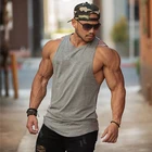 Майка Мужская Спортивная для фитнеса, брендовая одежда для бодибилдинга, майка без рукавов, однотонная хлопковая, для фитнеса, лето