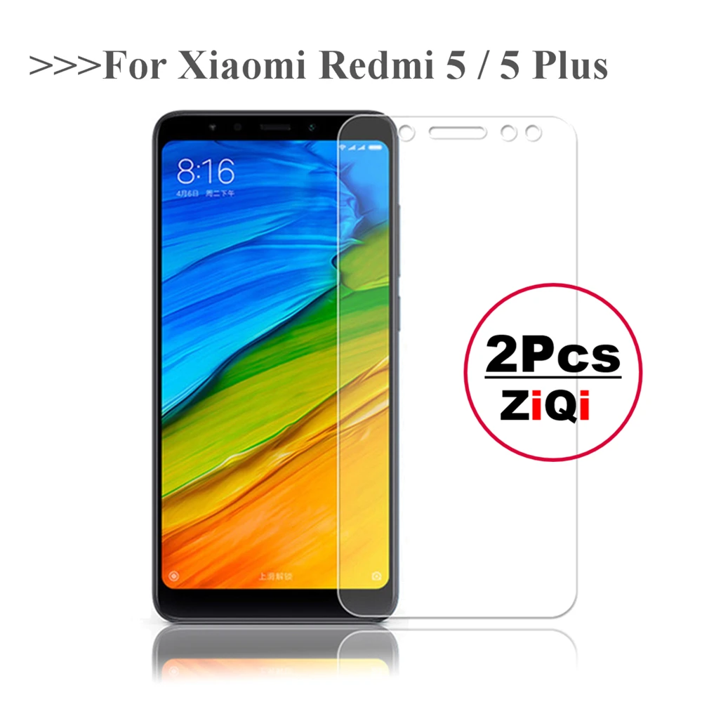 ZiQi 2 шт. для Xiaomi Redmi 5 Plus закаленное стекло 9H 2.5D Премиум Защита экрана Redmi5