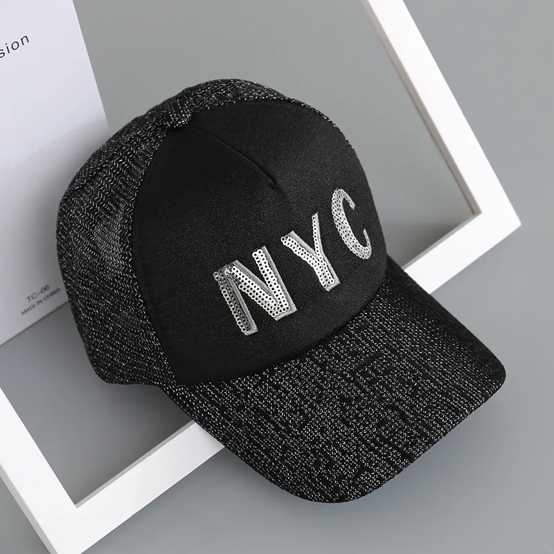 Кепка NYC с блестками для мужчин и женщин дизайнерская теннисная бейсболка из