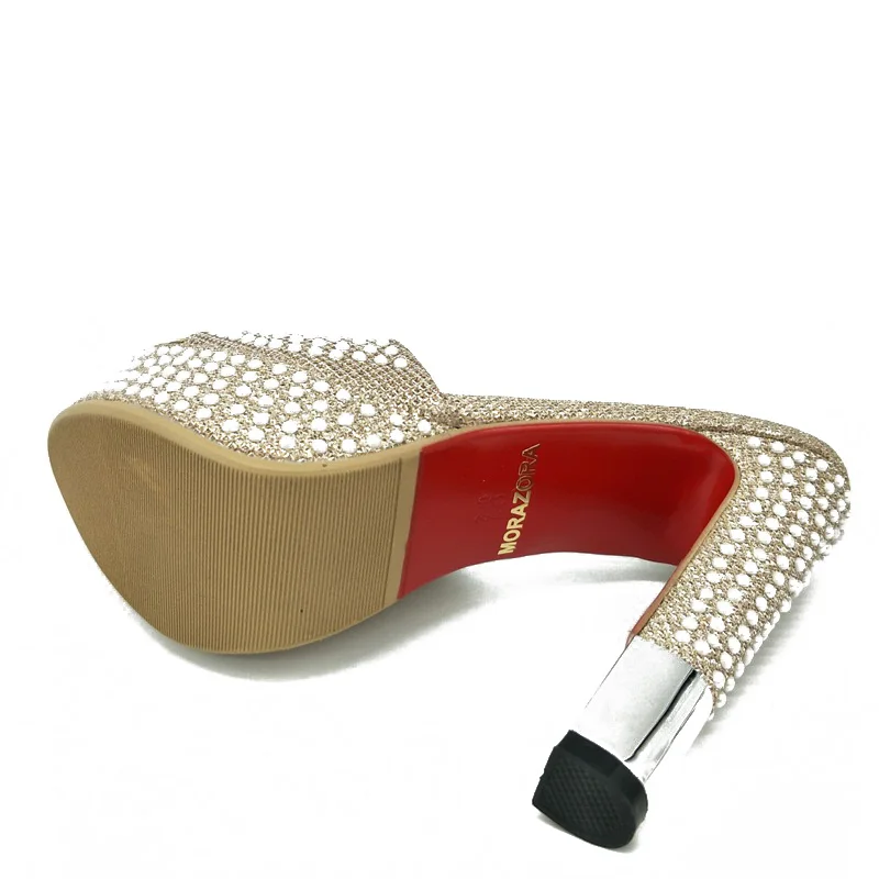 

MORAZORA Big size 34-42 Ultra high with shoes 13cm woman summer platform sandals women shoes non-slip sexy lady party