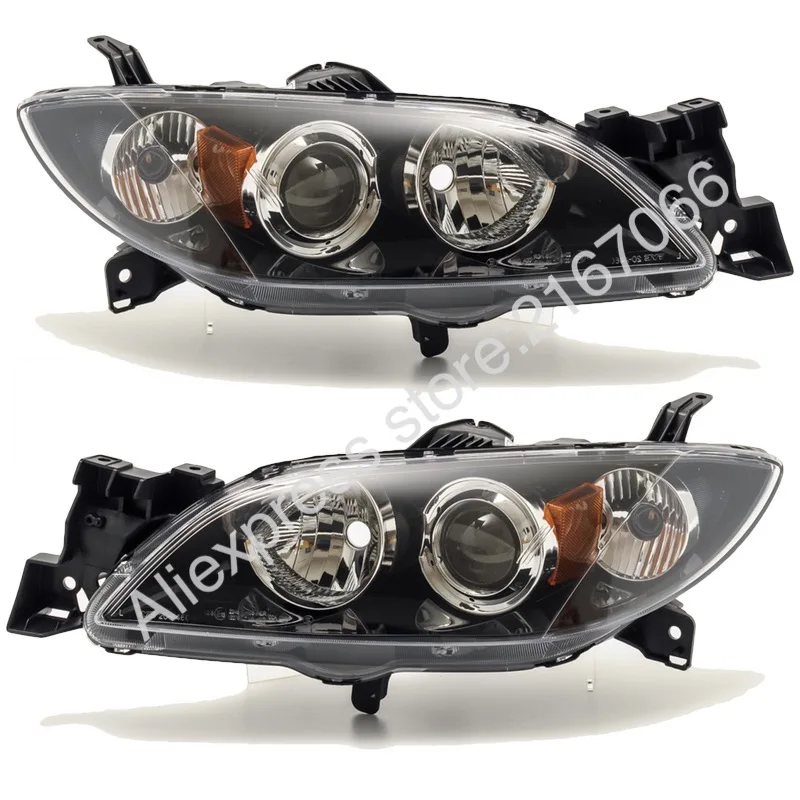 Пара фар для MAZDA 3 Sedan 2003 2004 20005 2006 2007 2008 правый + левый AXELA 4D Электрический нивелир