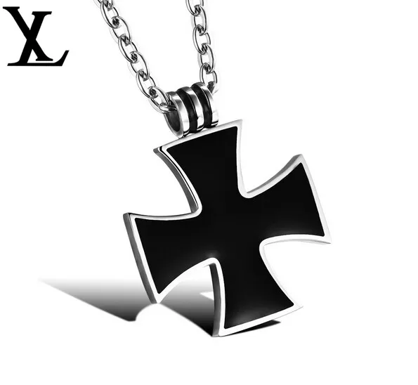 металлический черный крест кулон из нержавеющей стали|iron cross pendant|swastika pendantmetal