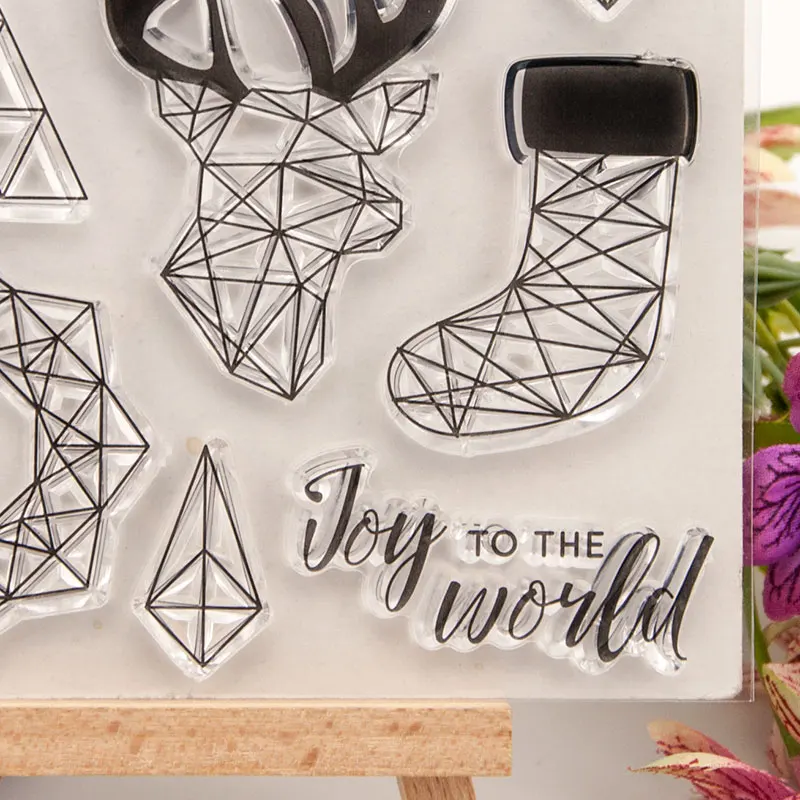 2019 Счастливого Рождества носки с оленями подарок прозрачный силиконовый штамп