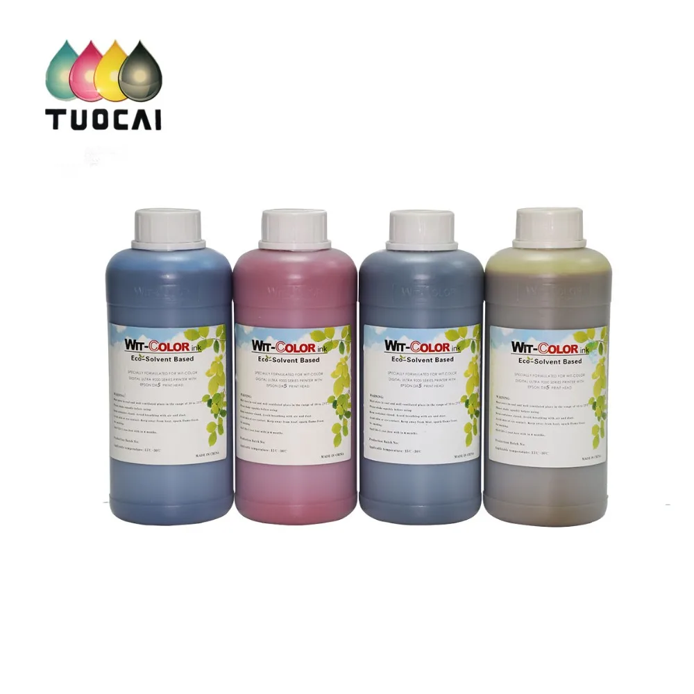 CMYK 4 бутылки/набор Wit color DX5 эко Сольвентные чернила для dx4 dx5 dx7 головка принтера Ultra
