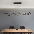 Новый волнистый алюминиевый современный светодиодный подвесной светильник NEO Gleam для столовой, гостиной, кухни, матовый черный или белый цвет, подвесной светильник