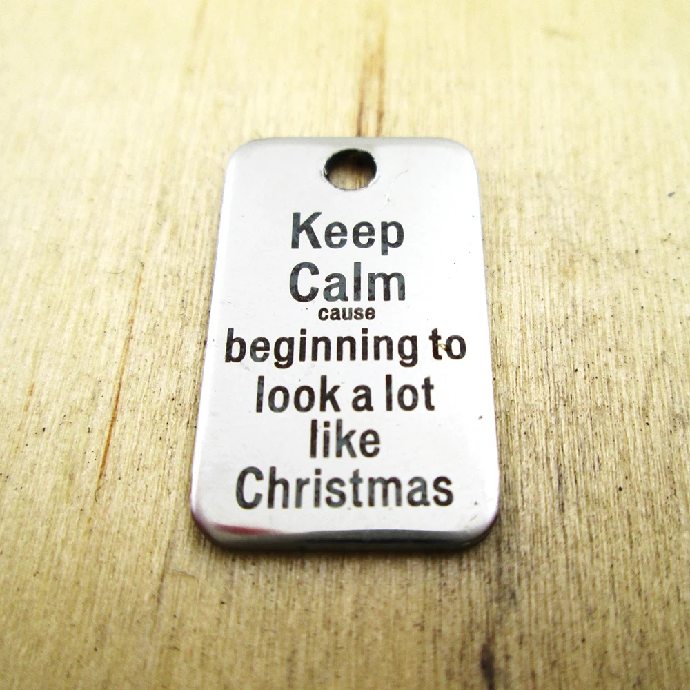 10 шт./лот-сохраняйте спокойствие и начинайте выглядеть много как подвески из нержавеющей стали-лазерная гравировка-индивидуальные-подвески «сделай сам»