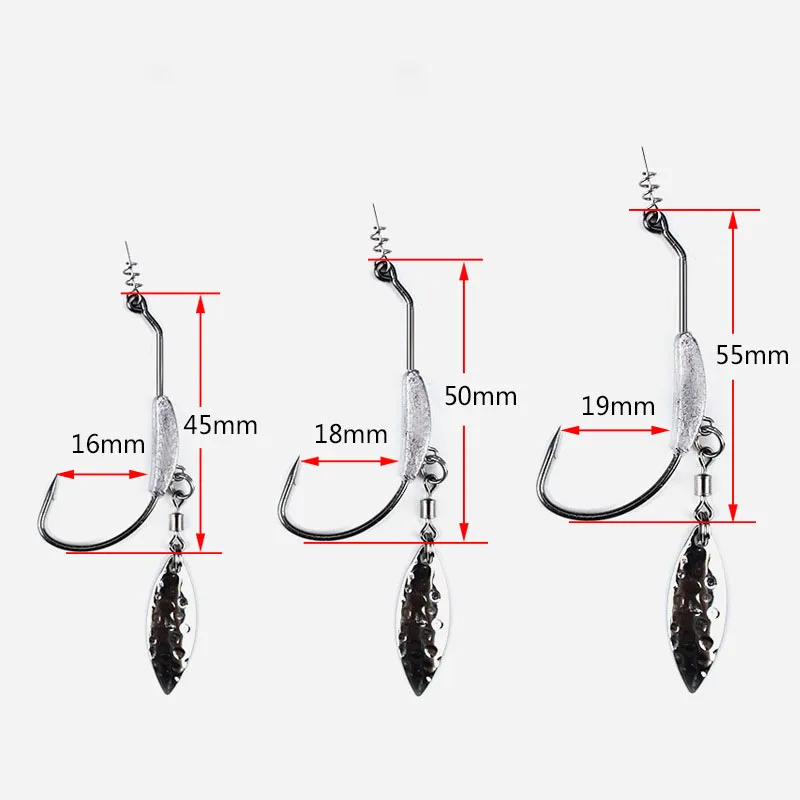 WALK FISH 3 шт./лот Смещенные рыболовные крючки свинцовый вес ed кренк с ложкой мягкие