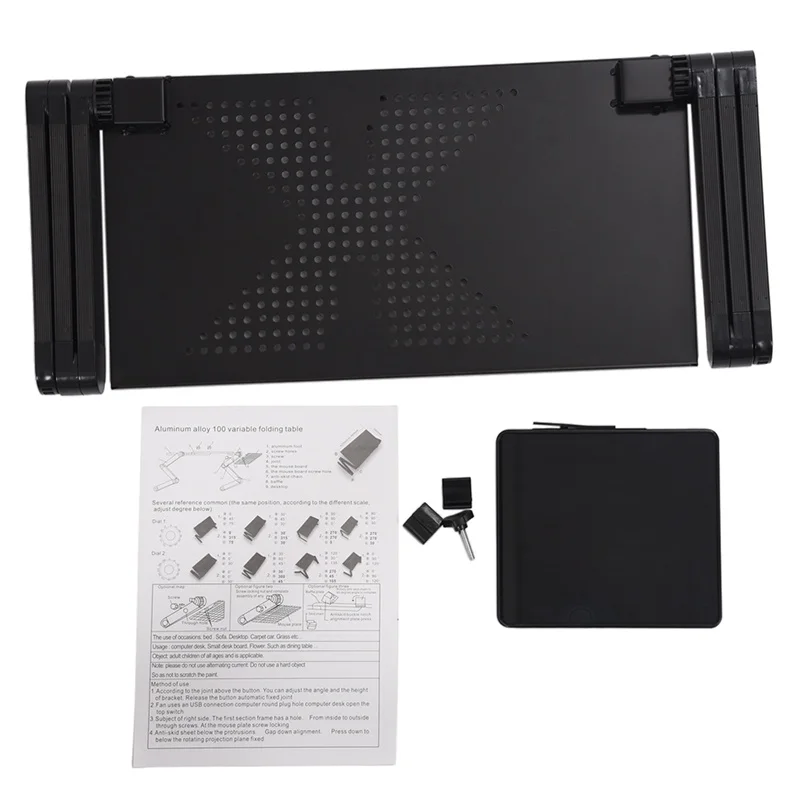 

Portable Foldable Adjustable Laptop Desk Computer Table Stand Tray For Sofa Bed Black