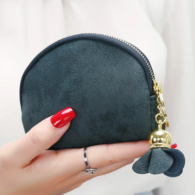 

Coin Purse Pocket Women Wallets Short Round Lady Purses Flower Zipper Cards Money Bag Woman Mini Wallet Girls New Burse Pouch