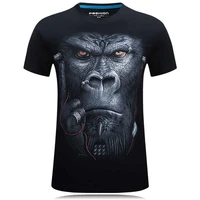 summer 3d t shirt men short sleeve tshirt earphone orangutan printing o neck casual fitness t shirt plus size m 6xl