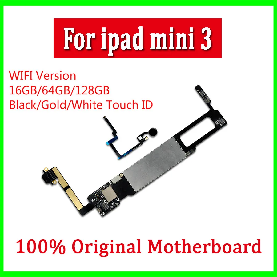 Материнская плата для iPad Mini 3 WiFi версия с сенсорным ID 16 Гб 64 128 ГБ оригинальная