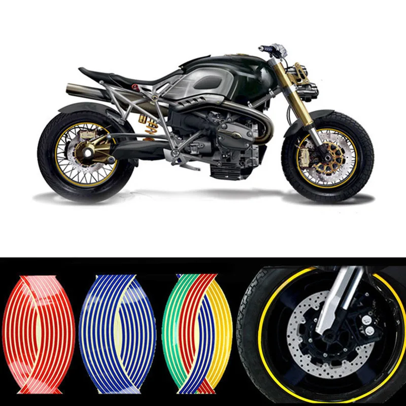 Мотоциклетная наклейка светоотражающие ленты для обода колеса Honda Yamaha Kawasaki Suzuki 12