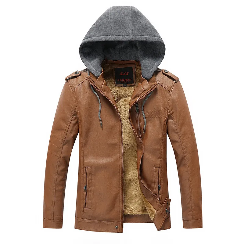 KIMSERE мужские зимние теплые кожаные куртки пу байкерское пальто для мужчин с