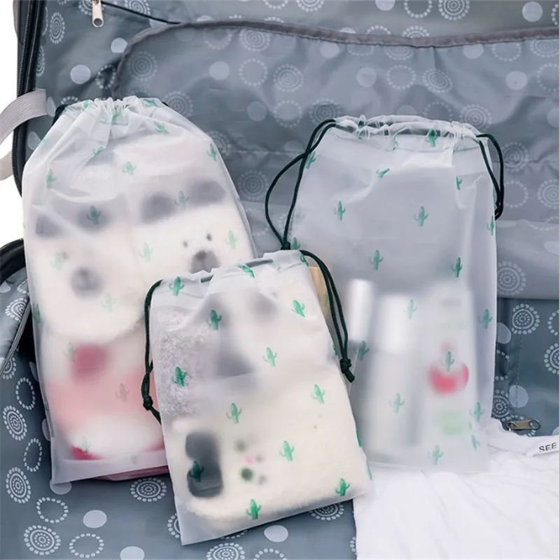 

Cactus Transparent Scrub Cosmetic Bag Travel Makeup Case Women Zipper Make Up Bath Organizer Storage Pouch Toiletry Wash Beauty