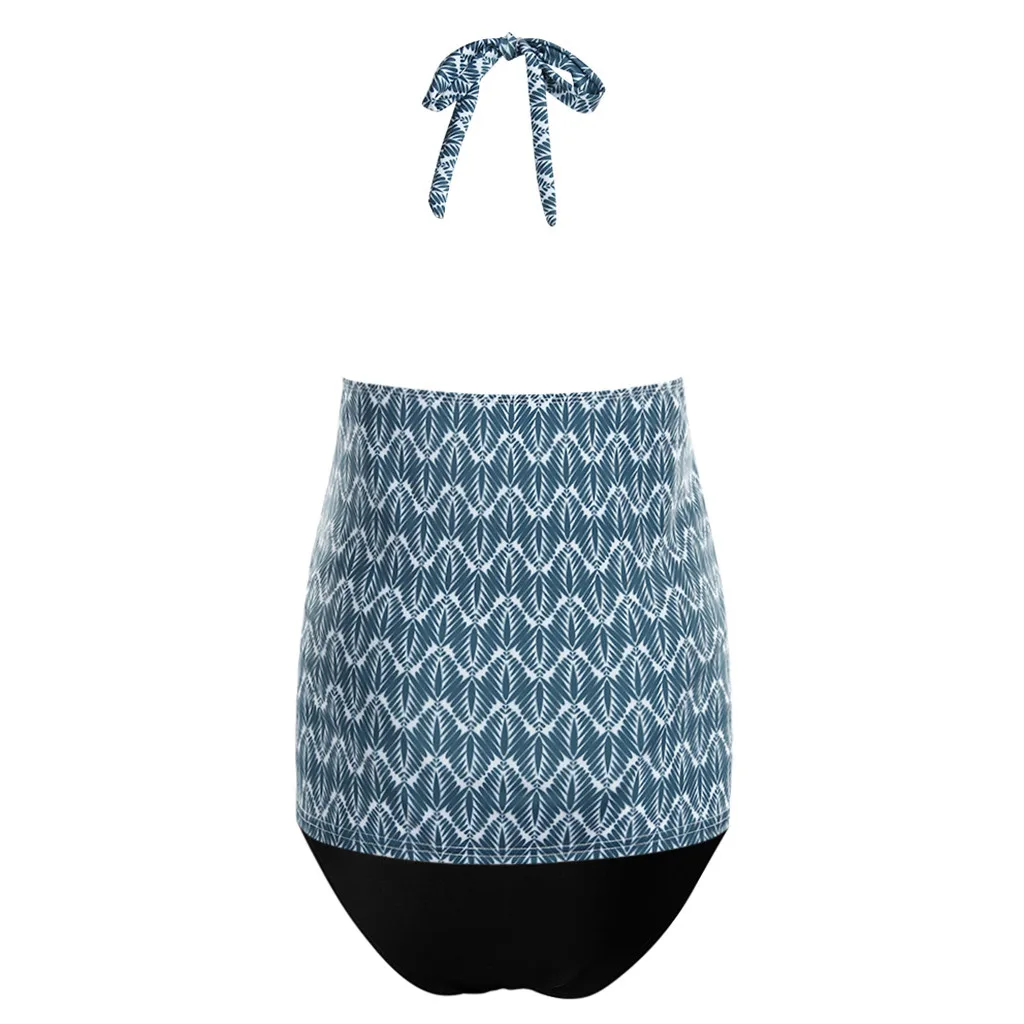 Мода для беременных танкини женщин Цветочные две детали с принтом бикини